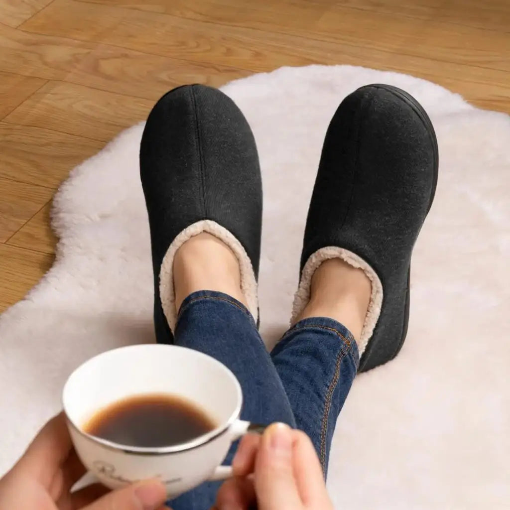 Asgard Winter Cotton Slippers For Men Outdoor Non-slip Warm Slippers Indoor Memory Foam Home Slippers Fashion Casual Furry Shoes - Sun Studio
