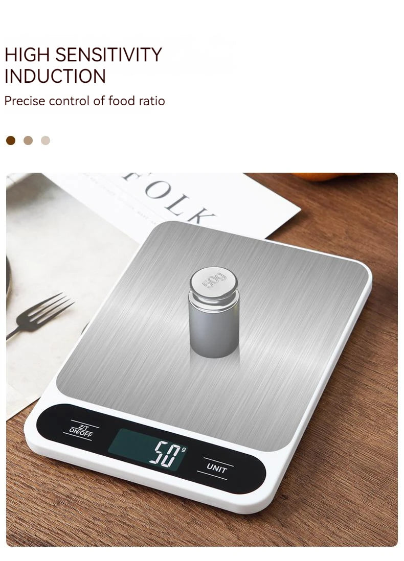 10kg Digital Kitchen Scale Baking Gram Weight Scales LCD Digital Display Electronic Table Scale Personal Healthy Diet Food Scale - Sun Studio