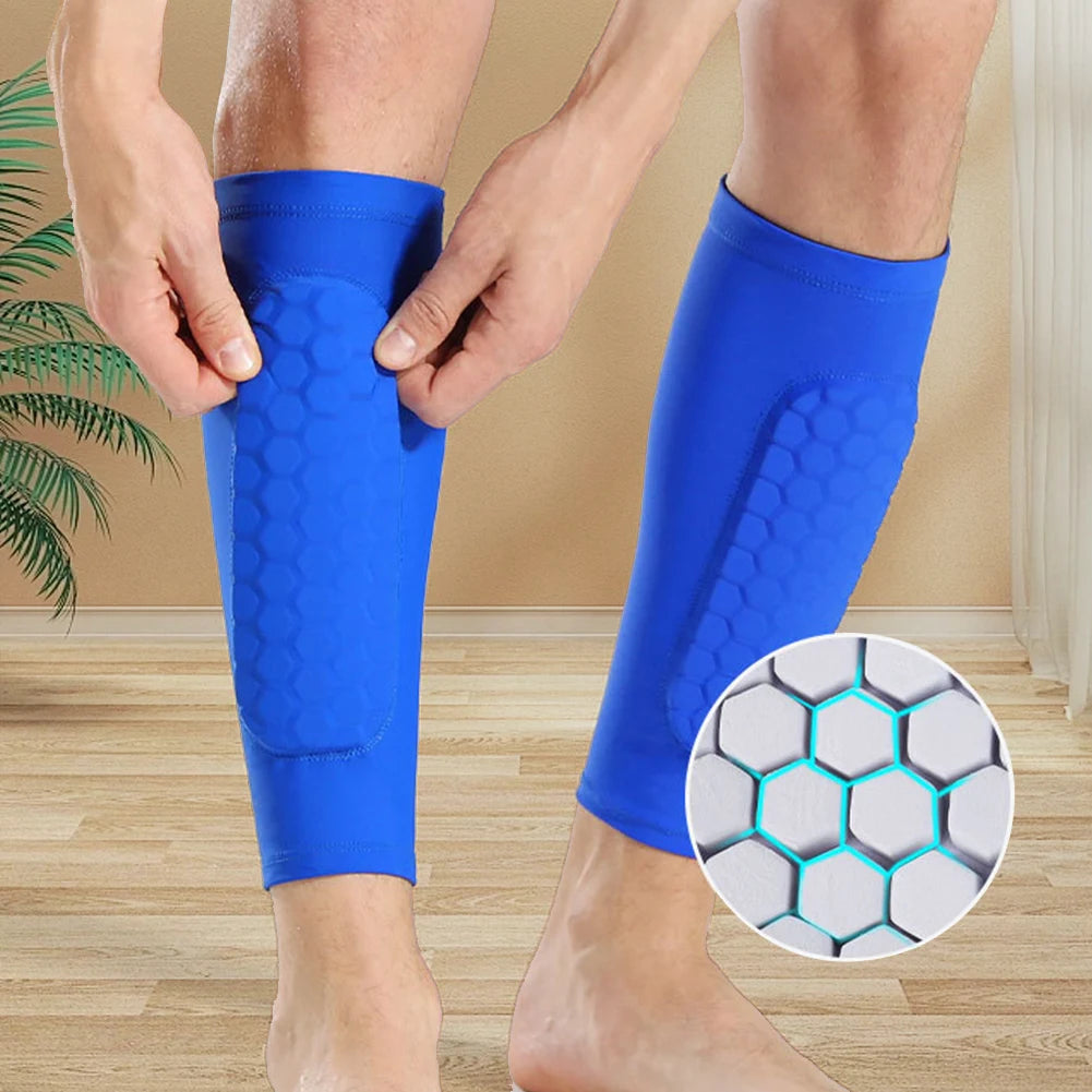 Soccer Shin Guards Calf Compression Sleeve Comfortable Sports Shin Splints Non Slip with Honeycomb Pad for Football Basketball - Sun Studio