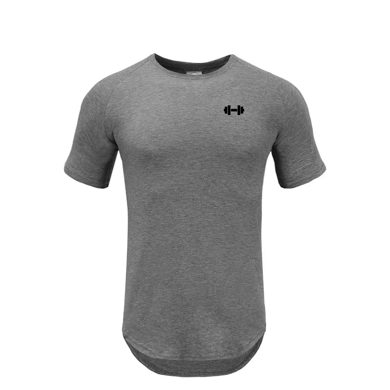 Gym Bodybuilding Workout Clothing Sportswear Mens Casual Short-sleeved Cotton Shirts Summer Fitness Breathable Slim Fit T-Shirts - Sun Studio