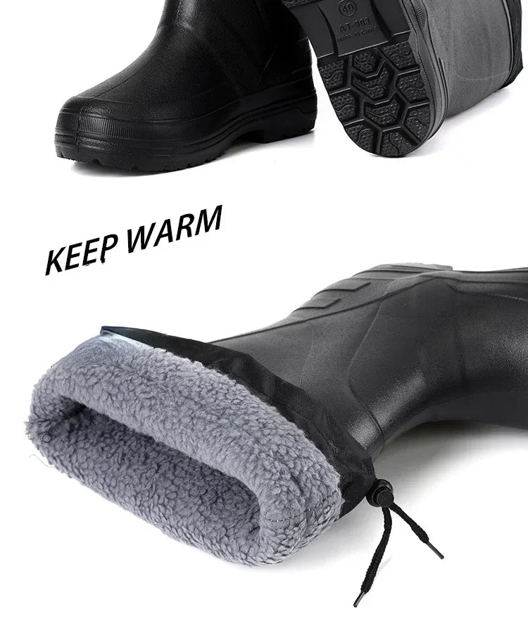 2025 New Men Rain Boots High Quality EVA Waterproof Shoes Men Platform Snow Boots Outdoor Non-slip Fishing Shoes Men Rain Shoes - Sun Studio