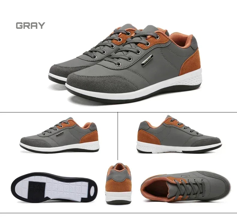 Leather Men Shoes Sneakers Trend Casual Shoe Comfortable Breathable Leisure Male Sneakers Non-slip Footwear Men Sports Shoes - Sun Studio
