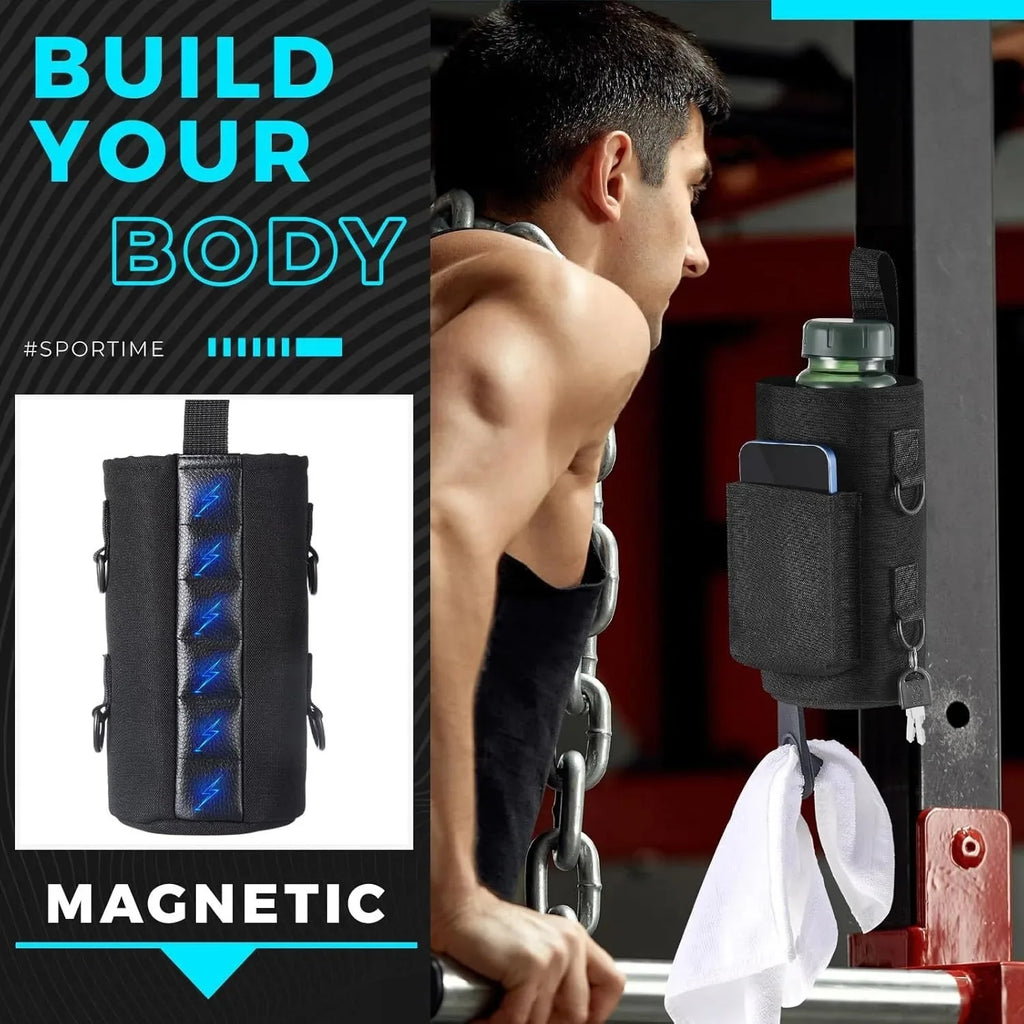 Large Capacity Magnetic Gym Bag Portable Magnetic Carrier Bag With Phone Pocket Gym Water Bottle Pouch Gym Organizer Accessories - Sun Studio