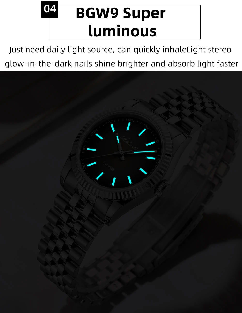 ADDIESDIVE AD2073 Men's Business Watch Sapphire Glass Stainless Steel Quartz Wristwatches Gradient Red Dial Watches Reloj Hombre - Sun Studio