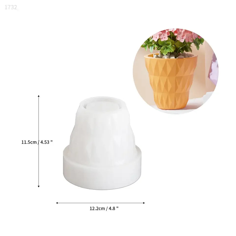 DIY Epoxy Resin Table Night Lamp Silicone Mold with Diamond Pattern Crystal Lamp Resin Mold Plant Pot Mold Home Decoration Craft - Sun Studio