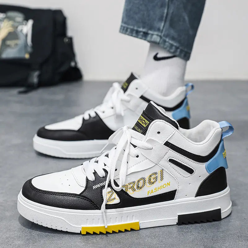 Men's Skate Board Shoes High Top Students Leisure Sports Shoes Breathable Non-slip Shoes Fashion High Top Sneakers for Men Men - Sun Studio