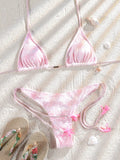 ZRTAK Pink Bikinis Triangle Biquinis Feminino Swimsuit String Bikini Sets Push Up Bikinis Women Bathing Suit Solid Swimwear - Sun Studio