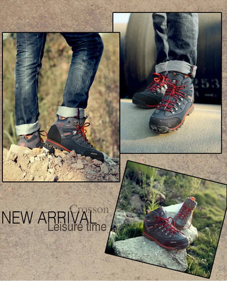 2026 High Gang Outdoor Hiking Shoes Men Winter Mountain Climbing Trekking Boots Top Quality Outdoor Fashion Casual Snow Boots - Sun Studio