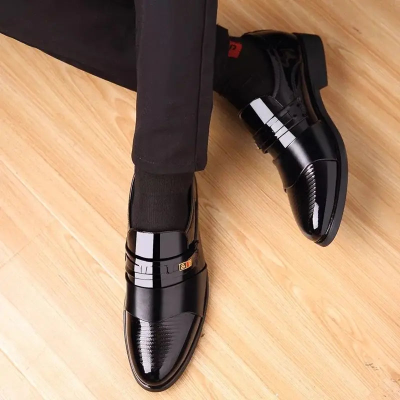 Men Leather Casual Shoes Men Shoes Autumn New Business Formal Men Leather Shoes Casual Cover Foot Heightening Leather Shoes Men - Sun Studio