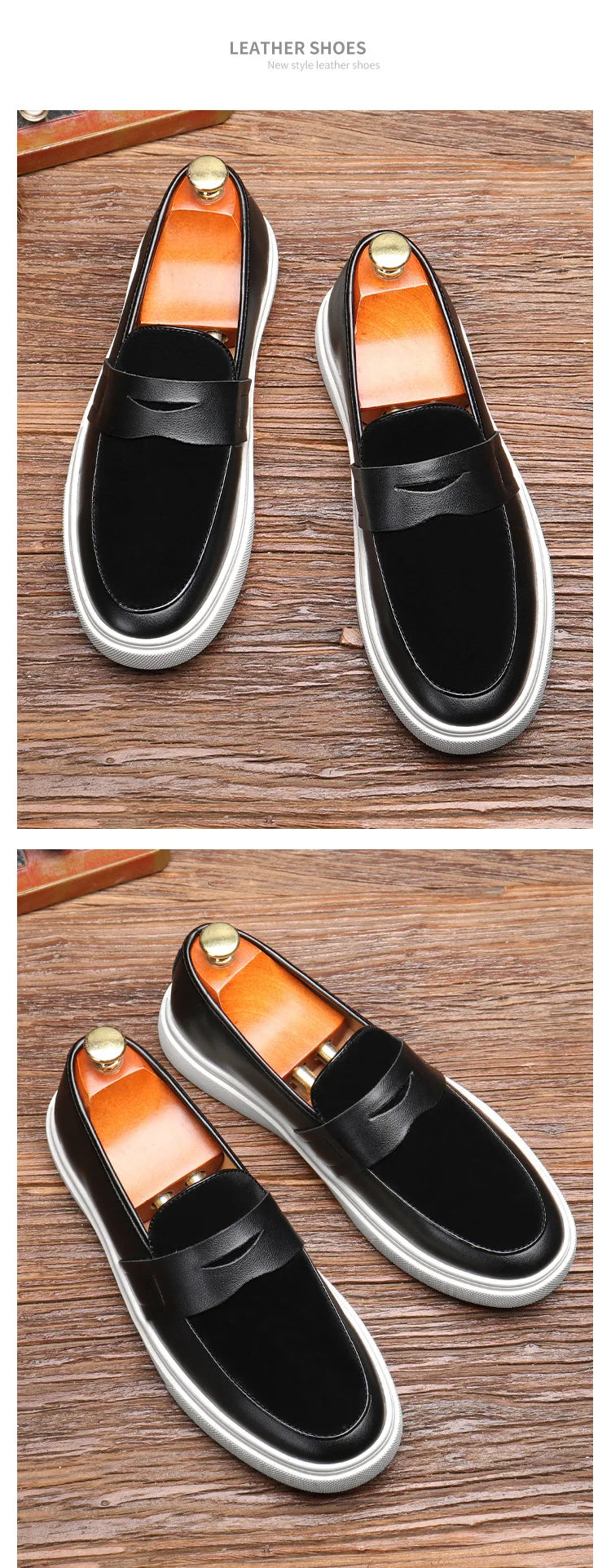 Newest 2025 Autumn Men Suede Leather Loafers Thick Sole Men Slip On Platform Black Party Shoes - Sun Studio