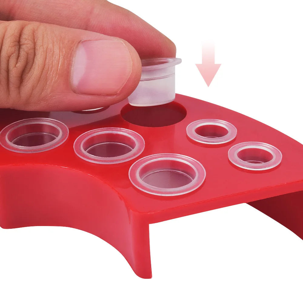 8 Holes Tattoo Ink Cup Holder Stand Makeup Accessories Random Color Trailer Supplies Tatoo Tool Pigment Brack Container - Sun Studio