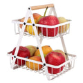 2 Tier Countertop Fruit Basket,Portable Fruit Bowle Basket for Kitchen Organizer Storage & Fruits Vegetable Bread Snacks Basket - Sun Studio