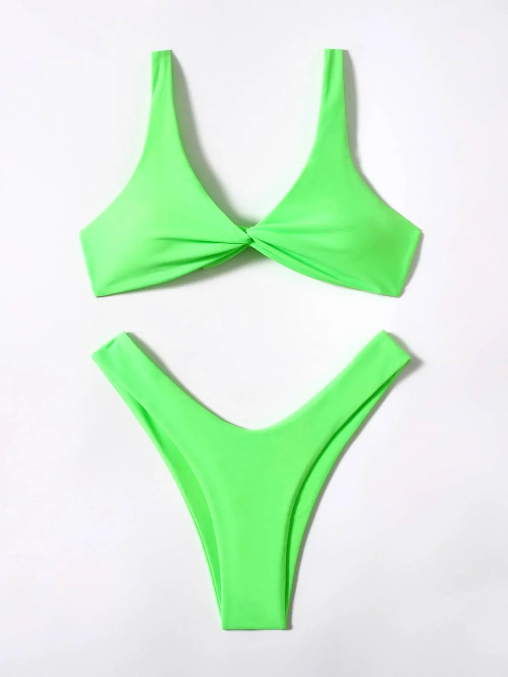 Tie-Detail Sexy Bikini Set Padded Push-Up Bra High-Leg Bandage Brazilian Swimsuit for Women Women's Swimwear Bikini - Sun Studio