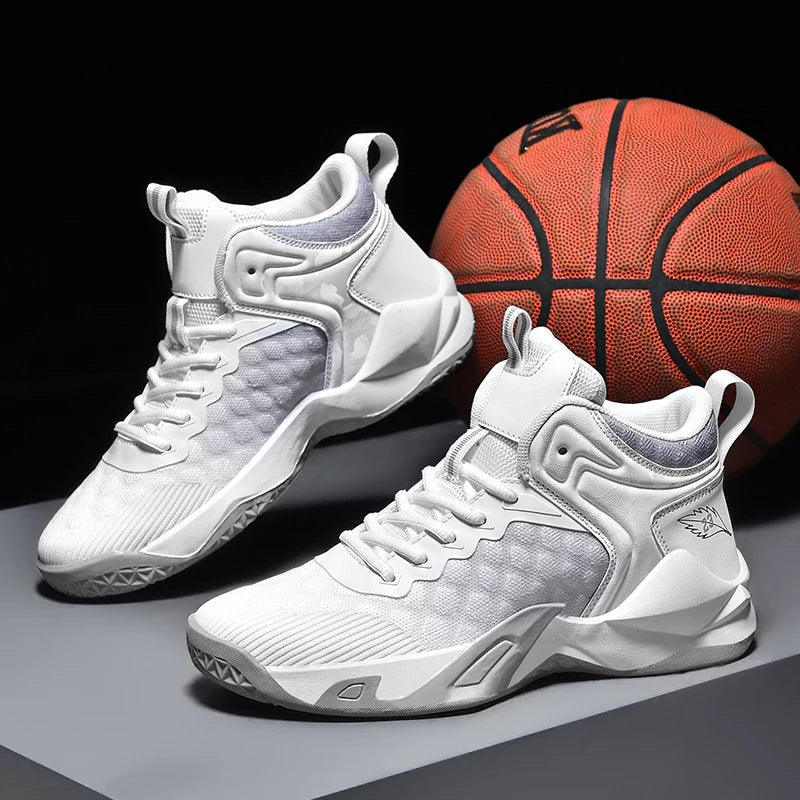 Basketball Shoes, Men's Outdoor Sports Shoes, Men's Shock-Absorbing High-Top Student Practical Basketball Shoes, Mesh Breathable Casual Shoes - Sun Studio
