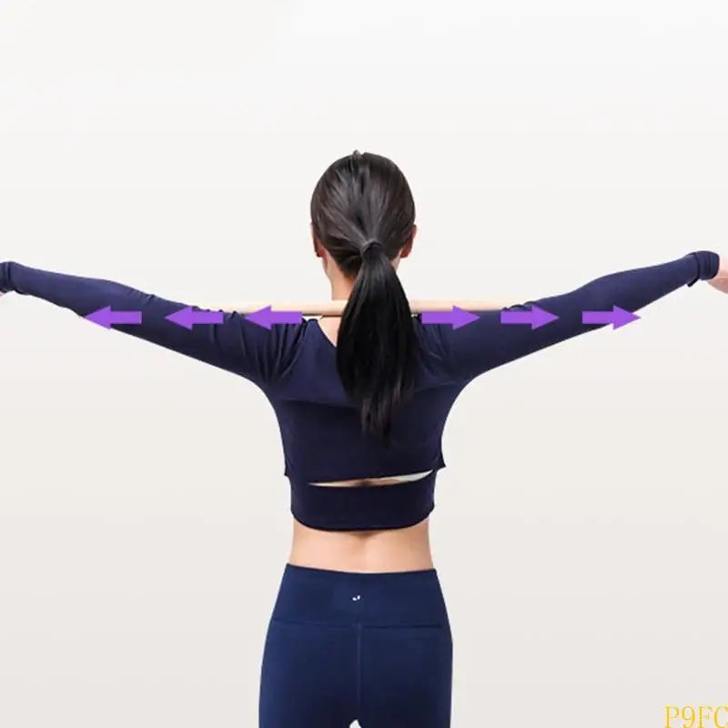 Wood Yoga Training Stick Correct Postures Exercise Stick Postures Corrector Open Shoulder Stick Back Straightener - Sun Studio