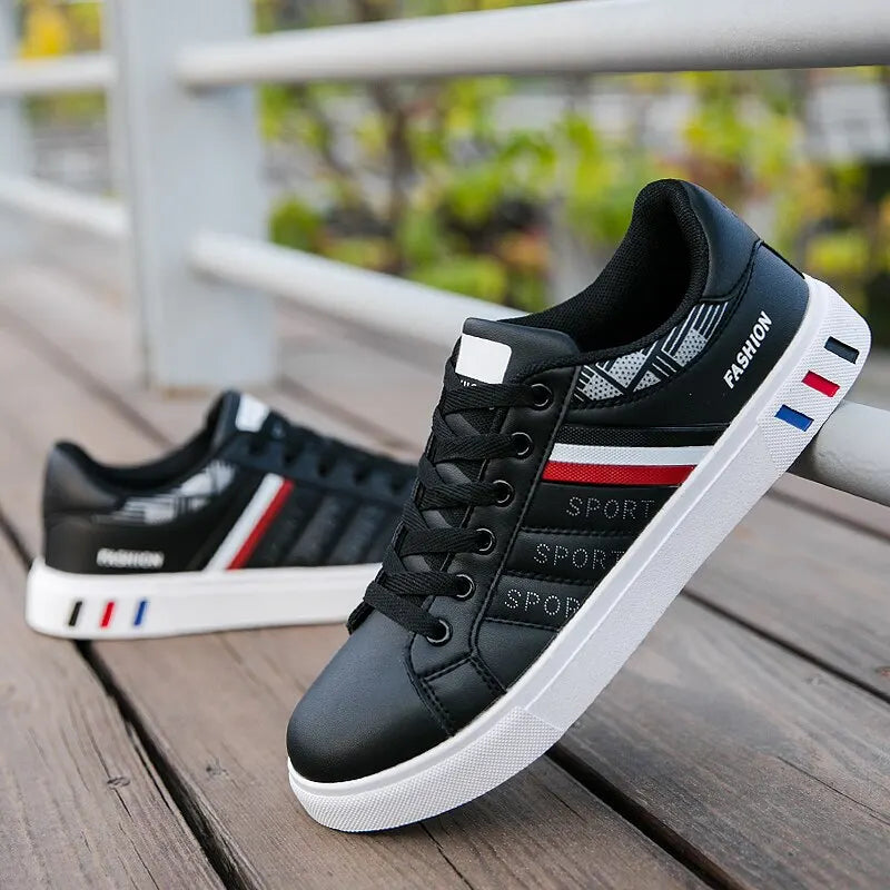 2024 Mens Casual Sneakers New Fashion Lace-up White Shoes Student Comfort Sports Plus Size Vulcanized Shoes Zapatillas De Hombre - Sun Studio