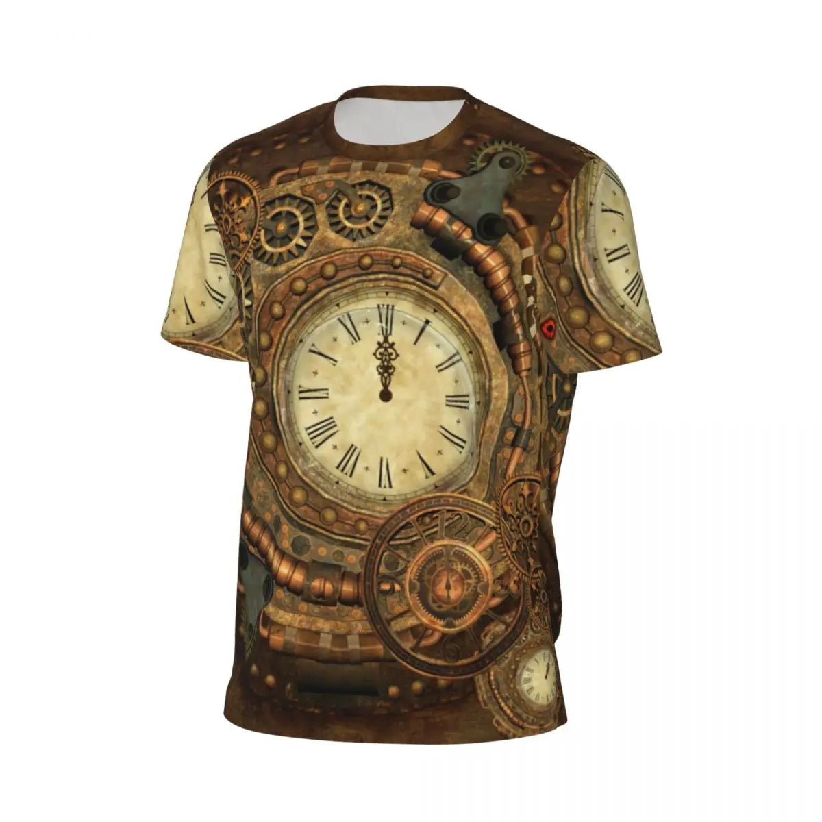 Gym T Shirt For Men Steampunk Design T-Shirts Fashion Wonderful Clockwork Vintage Summer Tees O Neck Streetwear Design Tops - Sun Studio