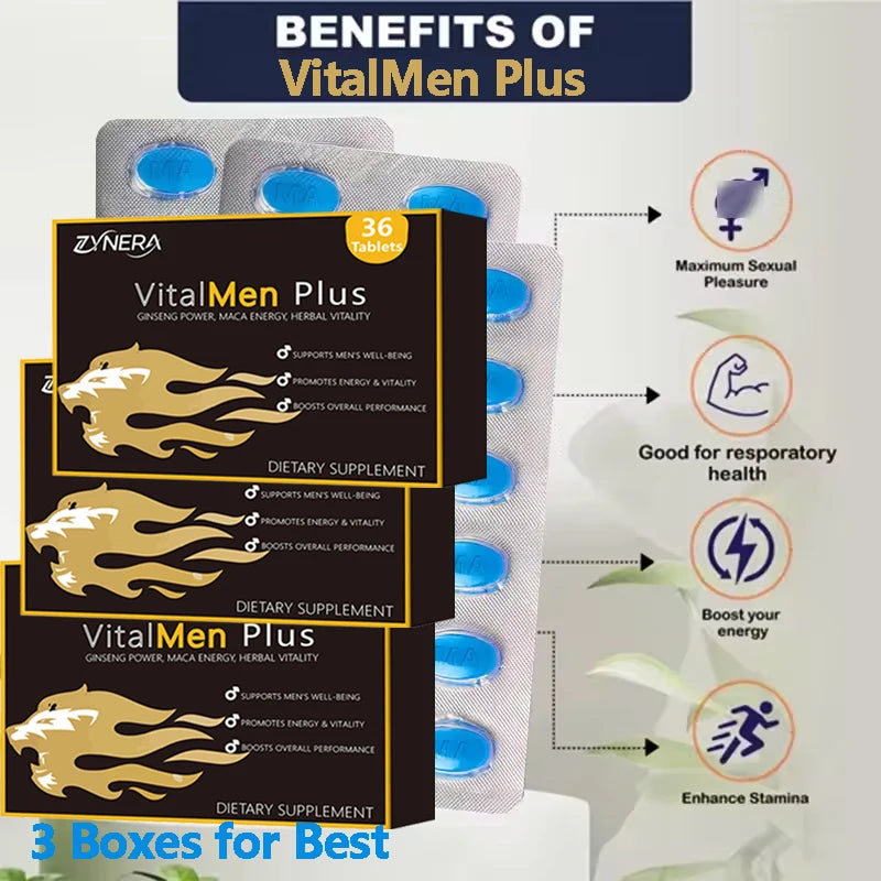 Blue Tablets  Shilajit Ashwagandha & Black Maca & Saw Palmetto Tablets Best Male Supplement - Sun Studio