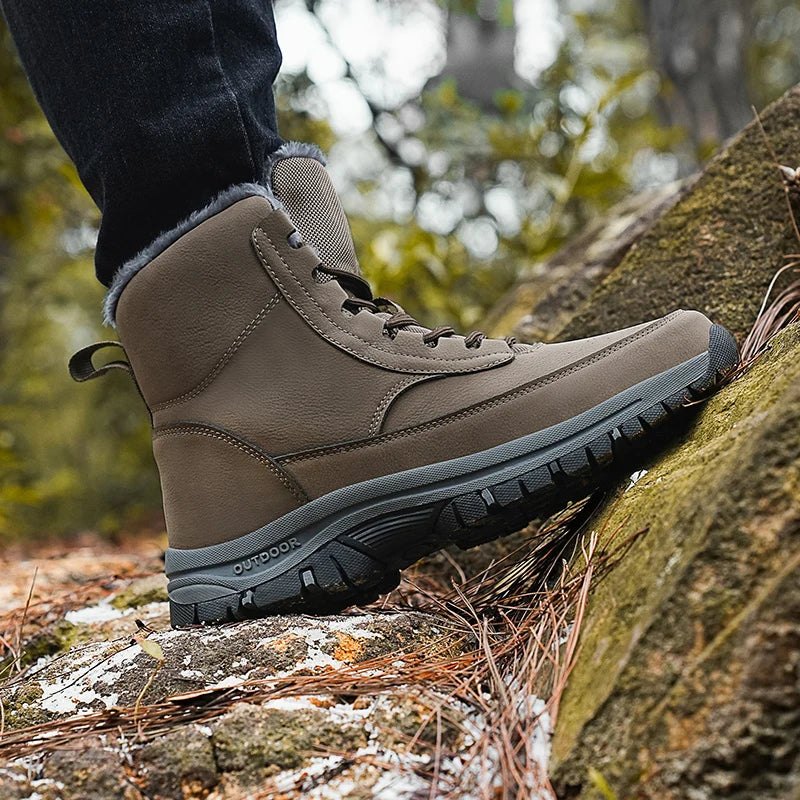 New Snow Boots Men Lace Up Mens Shoes Breathable Winter Boots For Men Casual Men Shoe Waterproof Ankle Boots Footwear Work Shoes - Sun Studio