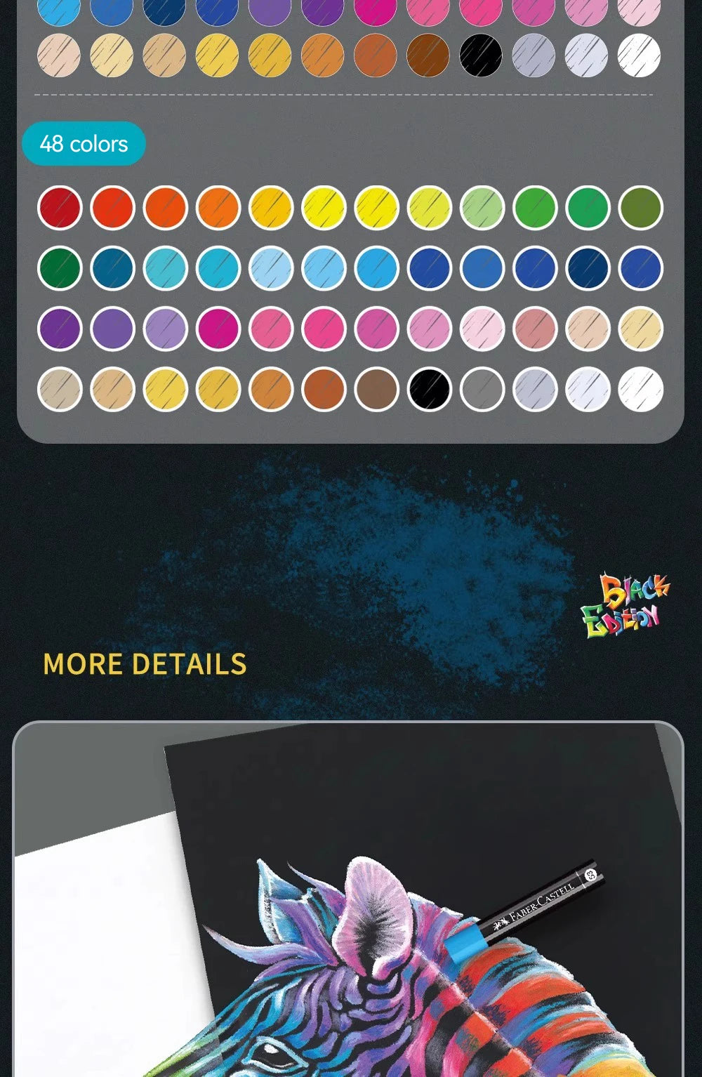 Faber-Castell Weiche Öl-Pastellfarbe Set 24/36/48 Lebendige Farben Cremige Textur Bullet Head Kreide für Künstler Malen Zeichnen Anfänger