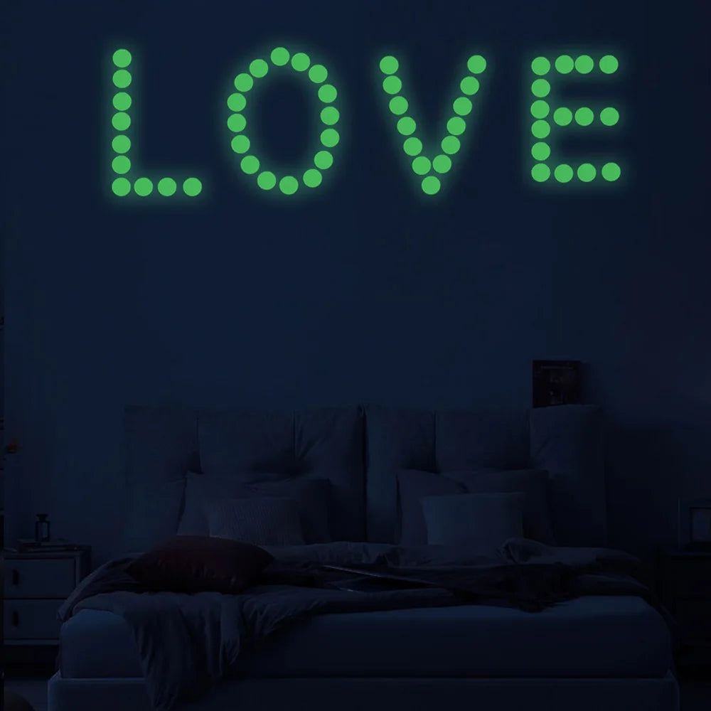 Luminous Round Dot Wall Stickers Kids Room Background Decoration Self-adhesive Decals Bedroom Home Decor Glow In The Dark Mural - Sun Studio
