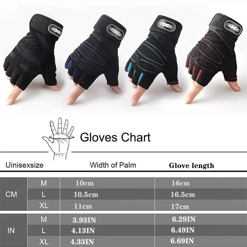 Gym Gloves for Men Women Fitness Weight Lifting Wristband Gloves Body Building Training Sports Exercise Cycling Glove Shockproof - Sun Studio