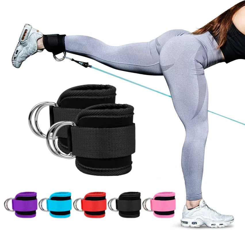 1/2/4 Pcs Cable Ankle Straps Double D-Ring Ankle Cuffs For Gym Workouts Glutes Legs Strength Training Support Sport Abductors - Sun Studio
