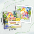 1pc Watercolor City Reverse Coloring Book,30 Thick Pages 100gsm,Creative Lines Activity,Perfect Gift for Family Friend Colleague - Sun Studio