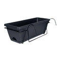 Hanging Flower Pot for Fence And Balcony, Flower Box, Flower Pot with Drainage Hole, Removable Tray, 43 X 19 X 15 Cm - Sun Studio