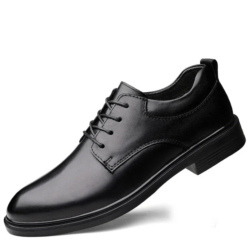 Men's Genuine Leather Oxford Dress Shoes Business Formal Office Wedding Lace-Up Black For Gentleman Plus Big Size 49 50 51 52 53 - Sun Studio