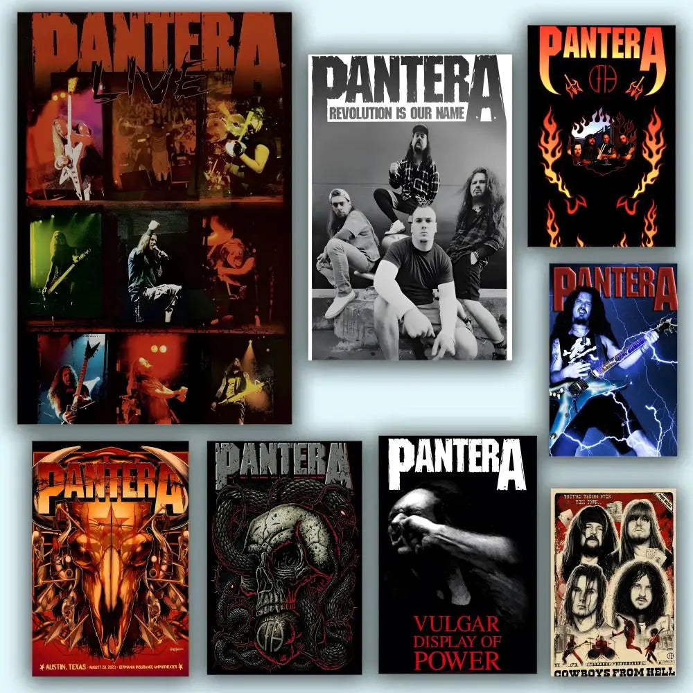 Vintage Pantera Concert Music Poster HD Anime Hot Theme Singer/OST/Movie-Waterproof Self-Stick Home Decor - Sun Studio