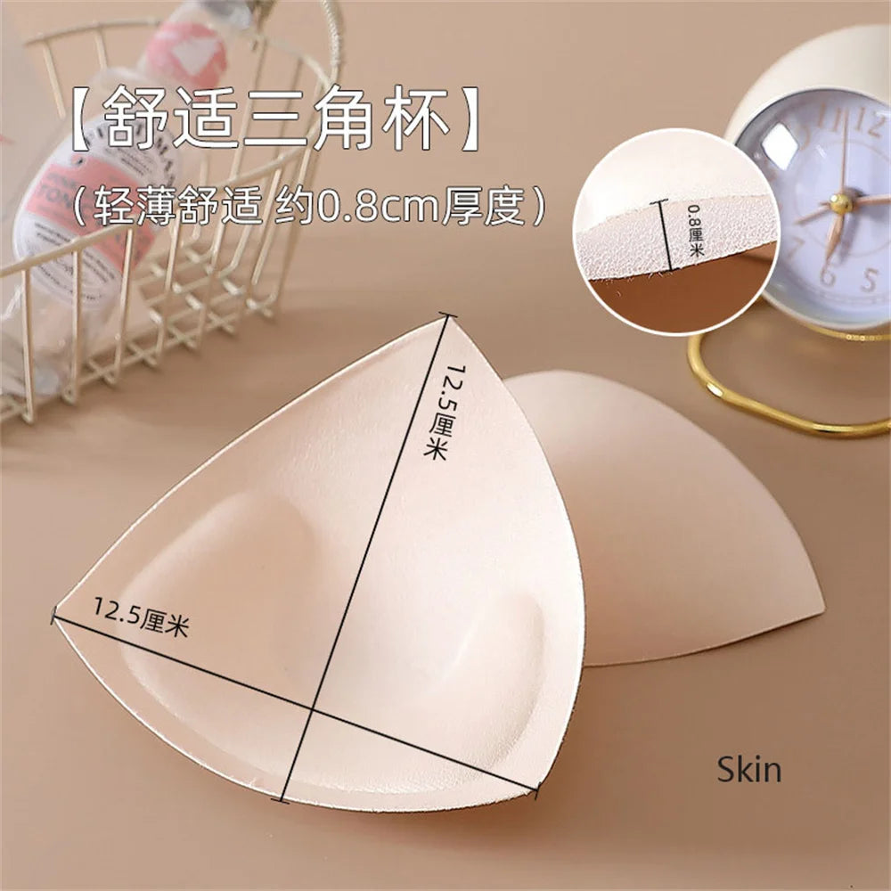2 Pair Women Intimates Accessories Triangle Sponge Swimsuit Breast Push Up Padding Bra Foam Insert Cotton Chest Enhancers - Sun Studio