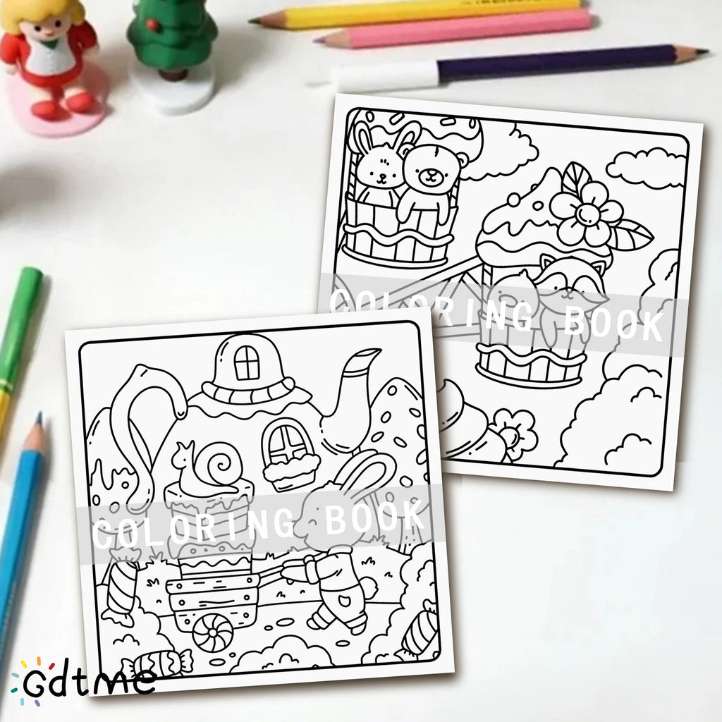 COZY DELIGHTS Cute & Comfy Coloring Book for Adults Cute Drawing Book Perfect Gift for Party and Birthday - Sun Studio