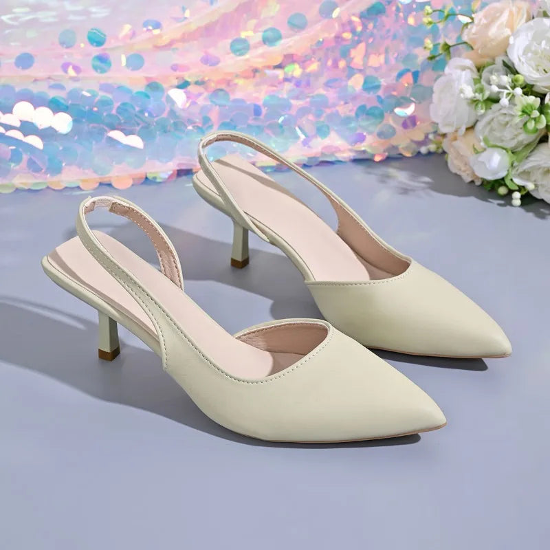 Summer Cover Pointed Toe Women Sandals Fashion High Heel Shoes Ladies Outdoor Elegant Office Slingbacks Sandalias Mujer - Sun Studio
