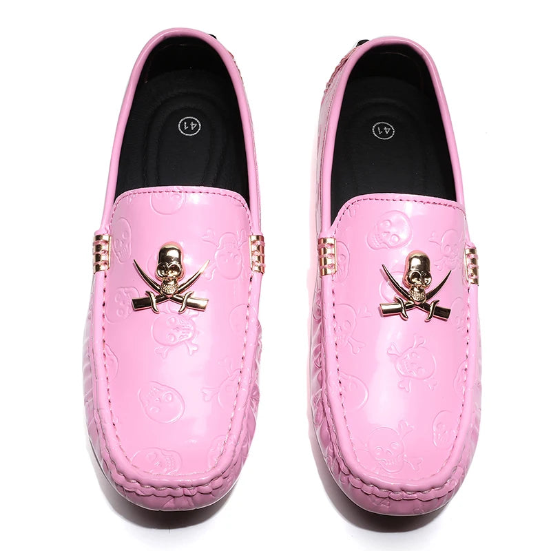 Luxury Style Male Formal Wedding Shoes Slip-on Men Pink Fashionable Casual Moccasins Shoes Big Size 47 48 Adult Party Shoes - Sun Studio