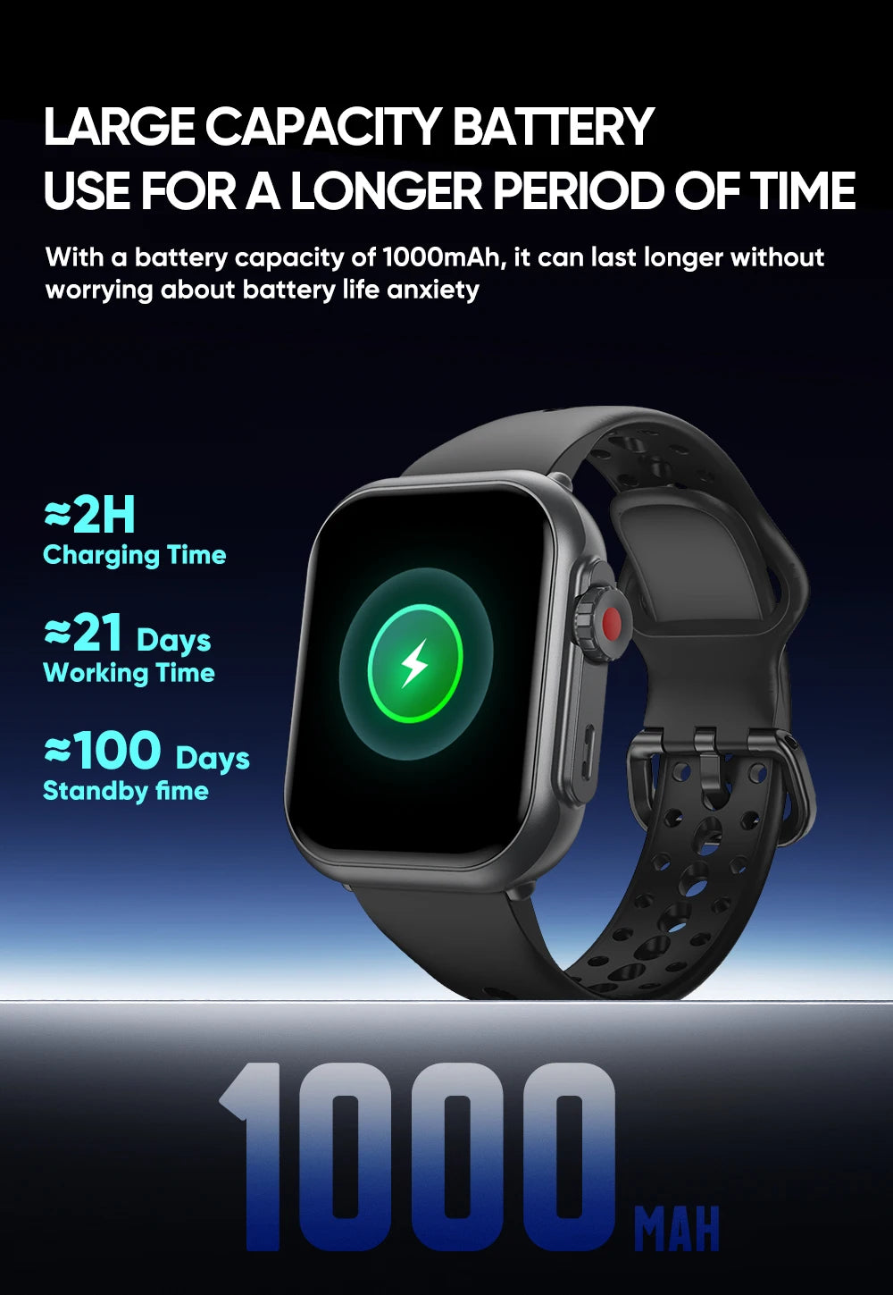 2025 New 1000mAh Battery Smart Watch For Men Women Bluetooth Call Heart Rate Monitor Watches IP68 Waterproof Sports Smartwatches - Sun Studio