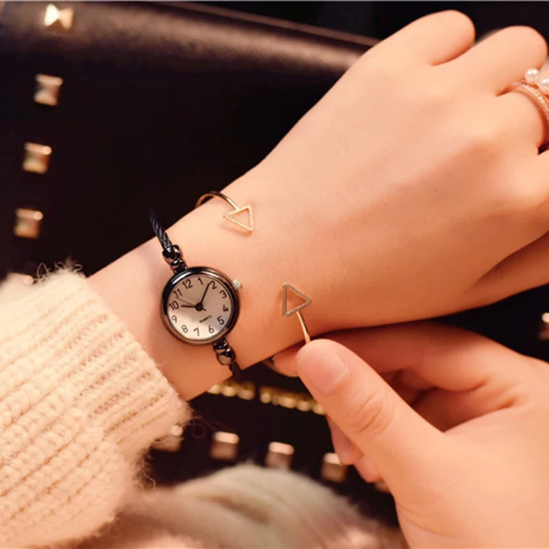 YIKAZE Women Bracelet Watch Retro Gold Bangle Women Watches Stainless Steel Retro Ladies Quartz Wristwatch Clock Dress Watch - Sun Studio