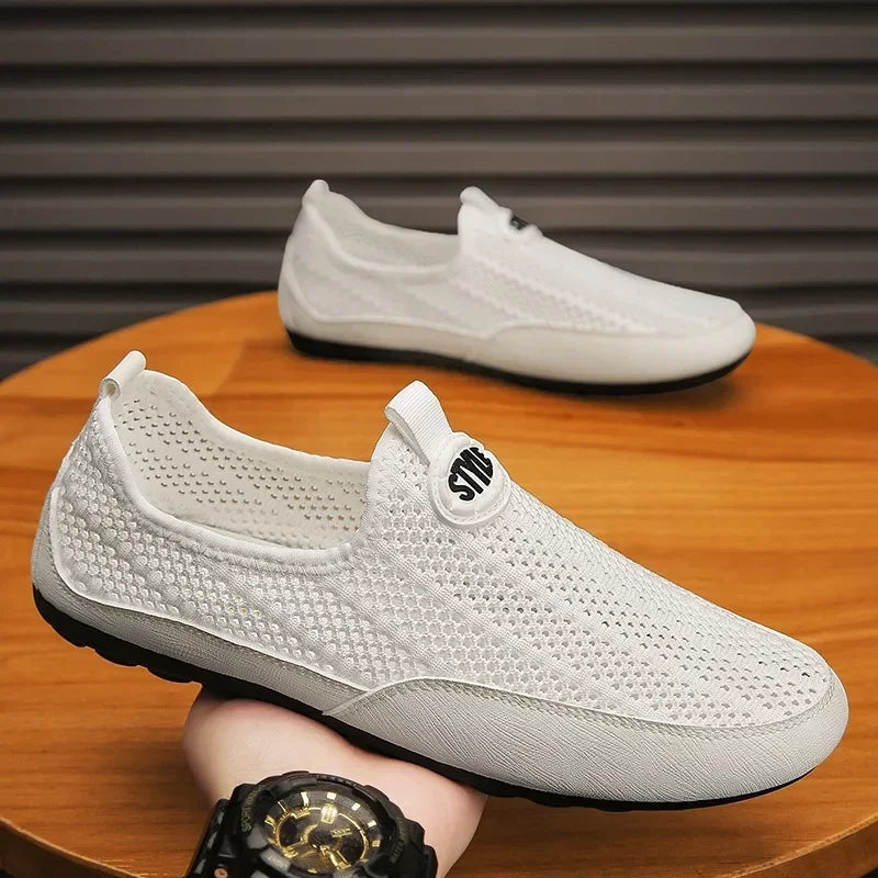 Summer Fashion Men Sneakers  All-match Casual Shoes Outdoor Breathable Loafers Mesh Surface Soft Bottom Casual Loafers 2025 - Sun Studio