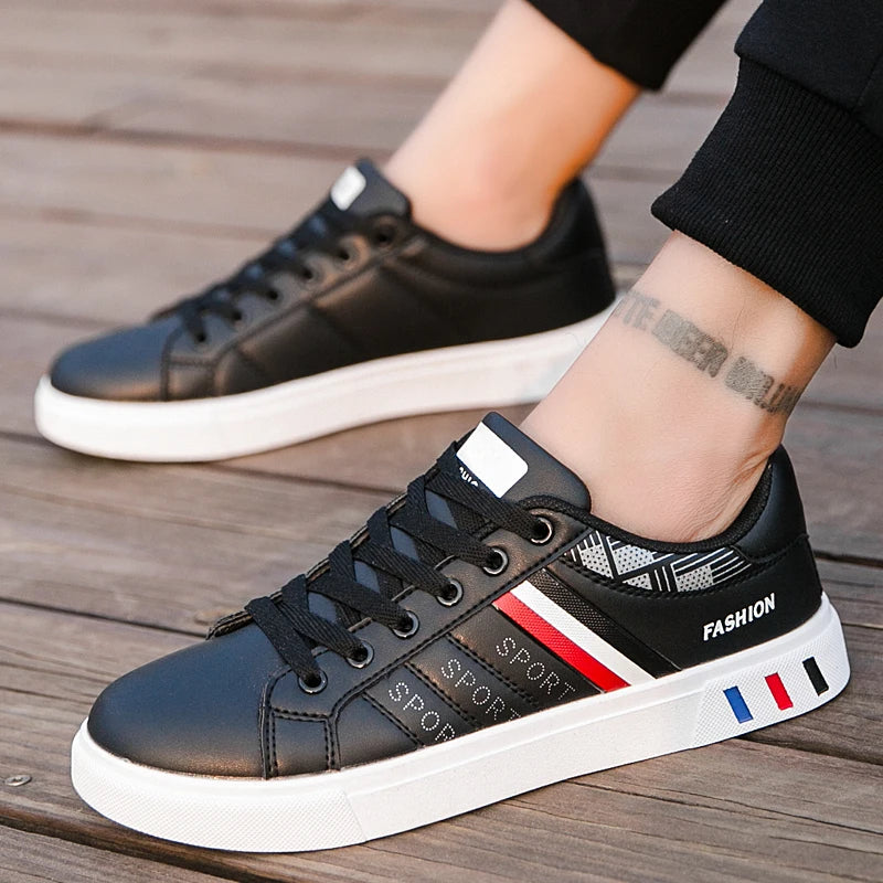 2024 Mens Casual Sneakers New Fashion Lace-up White Shoes Student Comfort Sports Plus Size Vulcanized Shoes Zapatillas De Hombre - Sun Studio