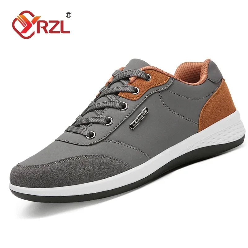 YRZL Men Shoes Spring Autumn Waterproof Walking Sneakers Leisure Male Leather Sports Shoes Non-Slip Footwear Tennis for Men - Sun Studio