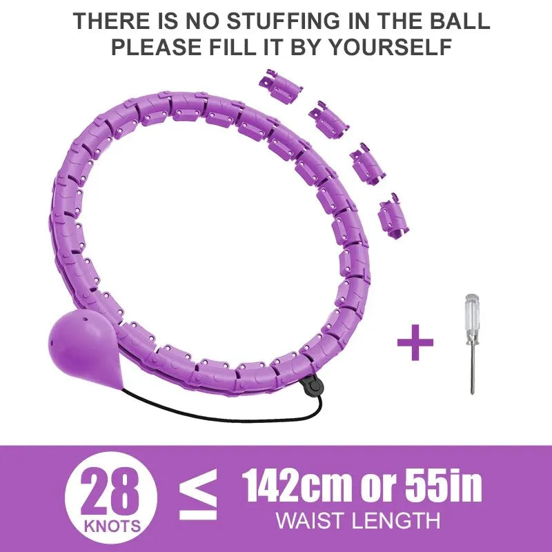 WESTTUNE Smart Weighted Fit Hoop Exercise Circle Infinity Fitness Hoop with Detachable Knots for Adults Weight Loss and Exercise - Sun Studio