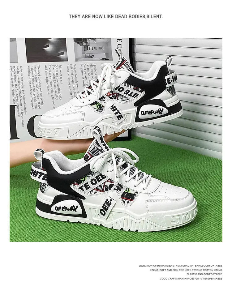 Casual Fashion Leather Sneakers New Skateboard Mens Shoes Outdoor Running Sports shoes Hiking Tennis Platform Luxury footwear - Sun Studio