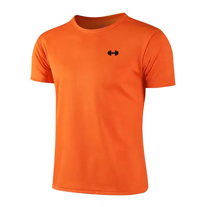Gym Fitness Muscle Short Sleeve O-Neck Clothing Summer Mesh Breathable Quick Dry Cool T-shirt Mens Bodybuilding Running Shirts - Sun Studio