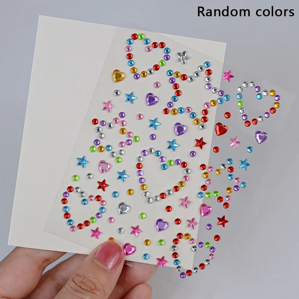 1 Stück Gesicht Diamant-Gem-Sticker, 5D, bunte Strass-Tattoo-Aufkleber, für Festival, Nagel, Körper-Make-up, Bling-Schmuck, DIY Gesichtssticker