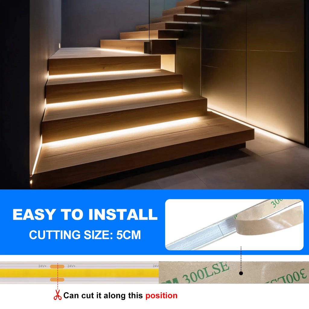 480Leds/M DC 12V 24V COB Neon Strip Waterproof 3000K 4000K 6000K Home Decor High Brighter Flexible Ribbon Rope LED Light - Sun Studio