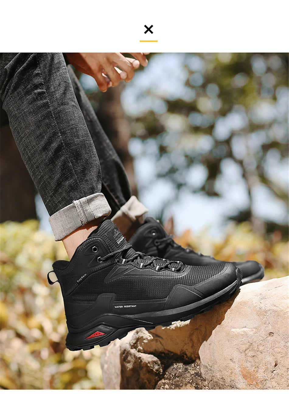 Men Winter Boots Snow Hiking Sneakers Water Resistant Mid Ankle Work Casual Hiker Trekking Outdoor Anti Slip Waterproof Shoes - Sun Studio
