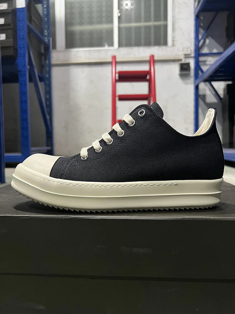 Freizeitschuhe Herren Canvas Niedrig Top Qualität Ro Schnürschuhe Dicke Sohle Atmungsaktive Luxus Designer Klassische Trainer Damen Flach Sneakers