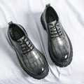 Neue schwarze Herrenschuhe, Schnürschuhe, runde Zehen, Steinmuster, braun grau, Herren Anzugschuhe, Größe 38-46
