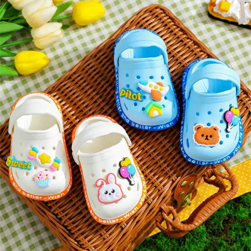 Summer Sandals For Girls Kids Baby Boys Girls Cartoon Baby Sandals Flat Heel Solid Soft Cartoon Slippers Children's Garden Shoes - Sun Studio