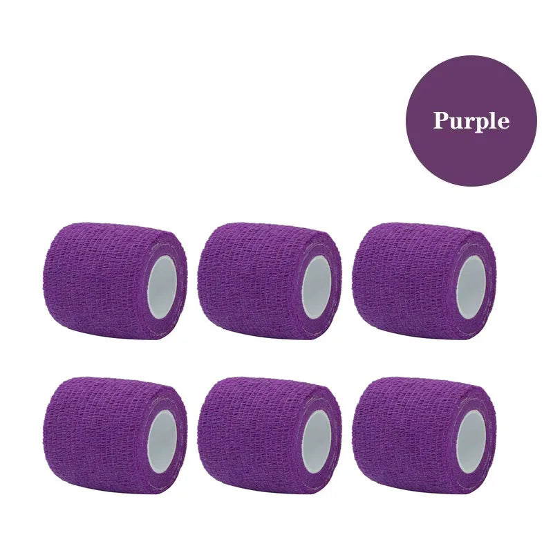 1/6pcs 5cmx4.8m Disposable Tattoo Bandage Sport Wrap Tape Self Adhesive Elastic Bandage Colors Tape Tattoo Accessories - Sun Studio